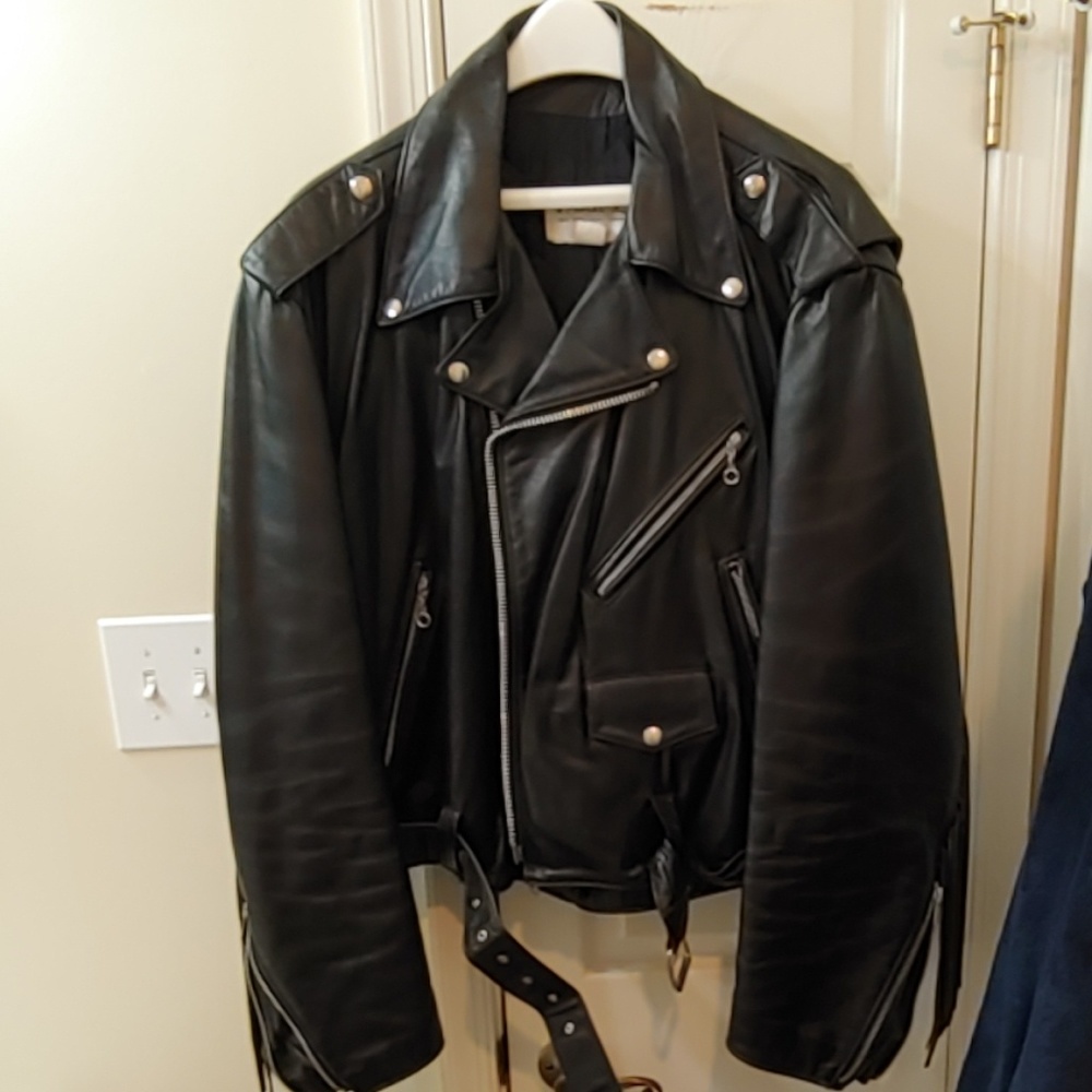 Leather riding jacket